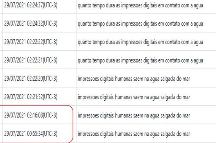 Mãe de Miguel pesquisou se a água do mar apaga impressões digitais