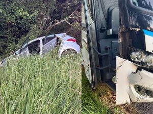 Mulher morre atropelada após capotar veículo na RS-407