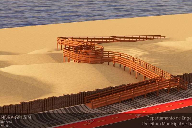 obras do novo mirante de Tramandaí