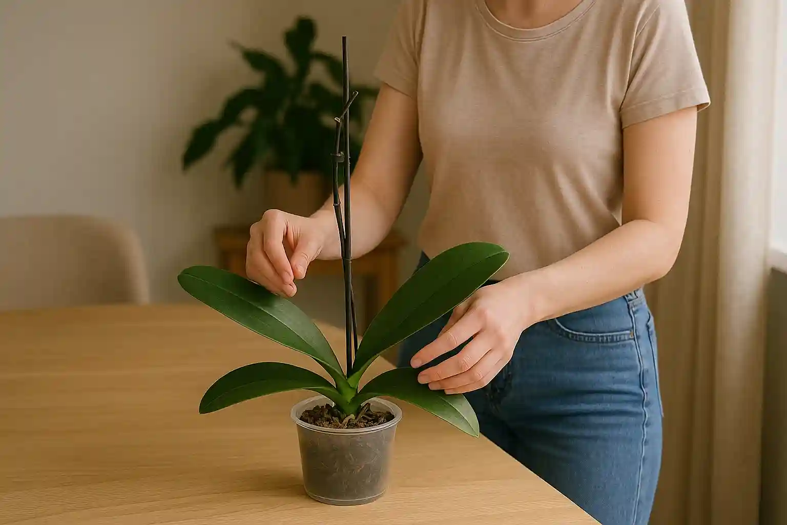 Orquídea sem flores A luz pode ser o problema