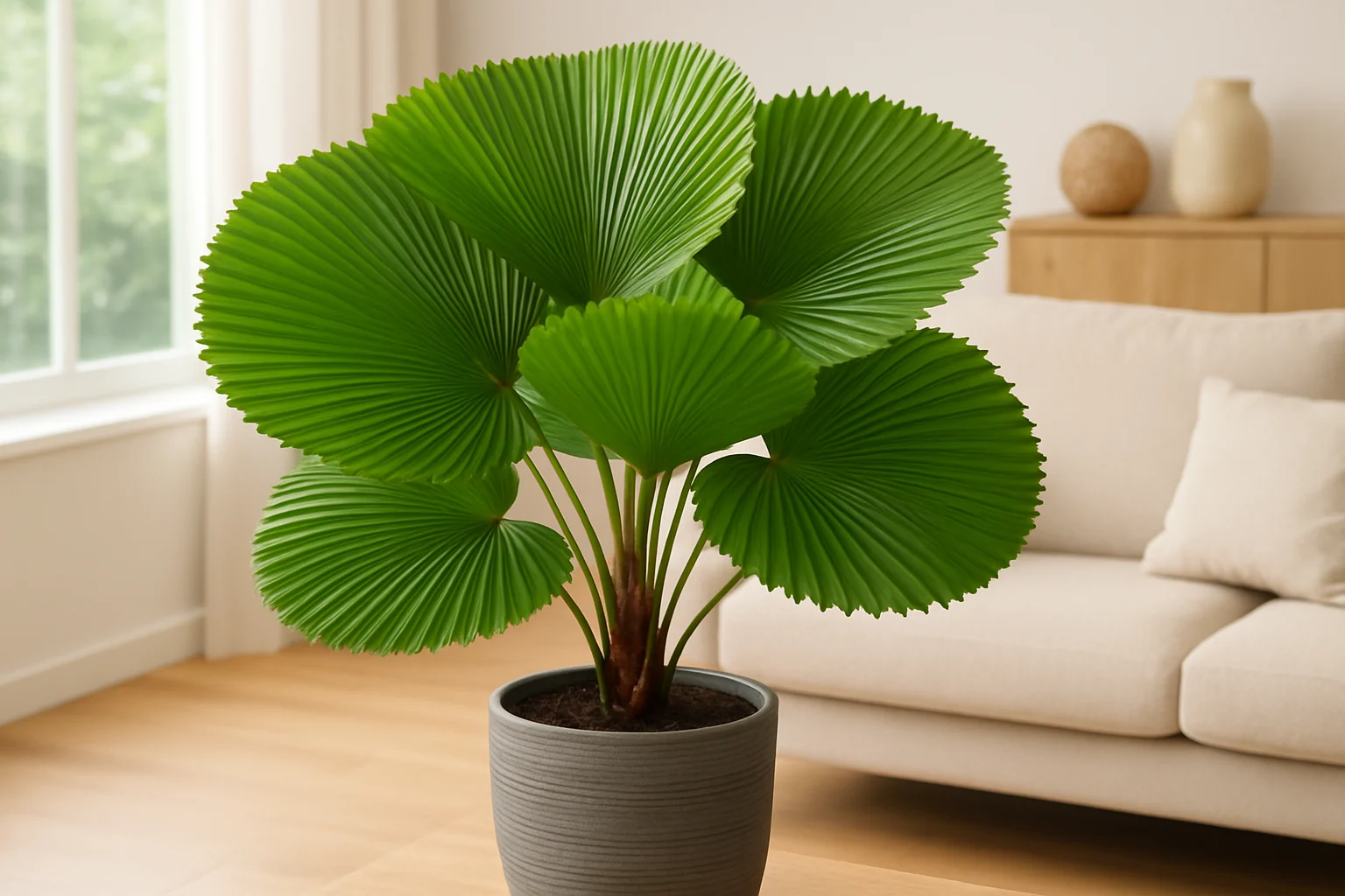 Palmeira-leque com folhas feias Veja o motivo