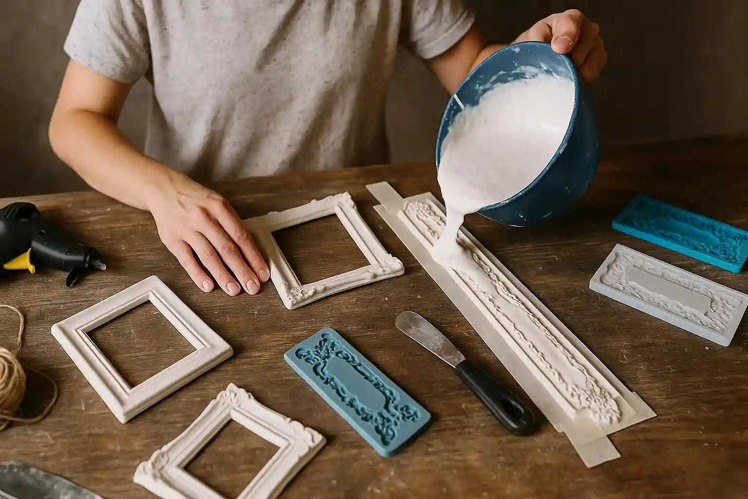 Como fazer molduras de gesso caseiras para quadros e espelhos