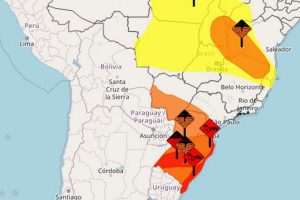 Inmet emite 3 alertas vermelhos para o RS, o mais grave