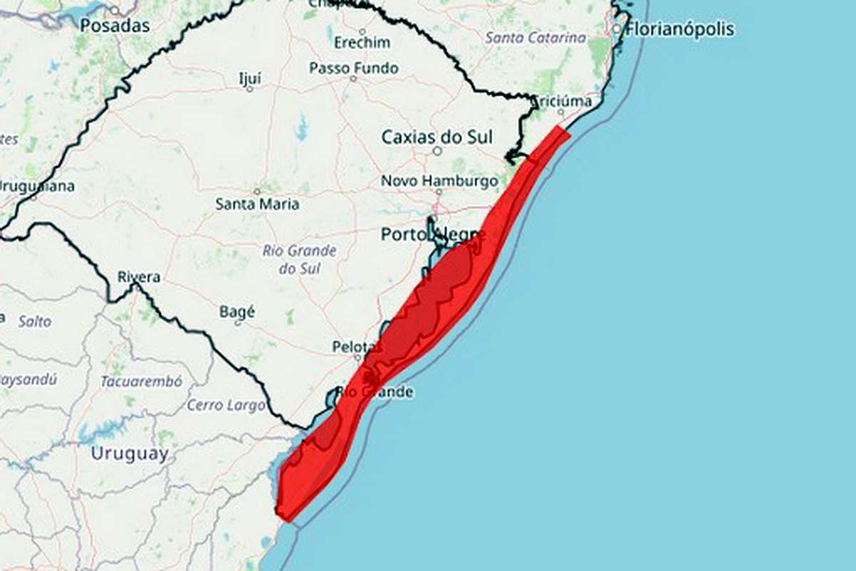 Ventos costeiros: Inmet emite alerta vermelho